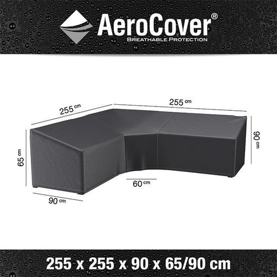 AeroCover loungesethoes hoekset trapeze 255x255x90xh65/90 - antraciet