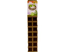 Houtvezel kweekpotjes/stekpotjes 1x tray met 60 vakjes 5 x 5 cm - Kweekbak accessoires