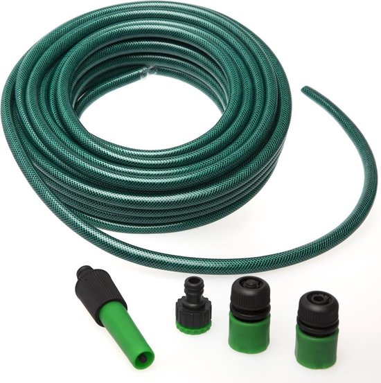 Tuinslang 15 meter + 4-delige sproeiset
