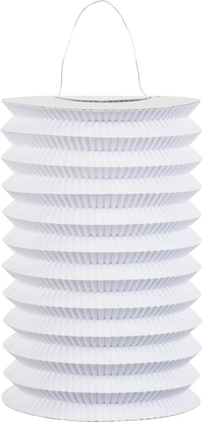 Boland Lampion Papieren treklampion wit 15cm Wit