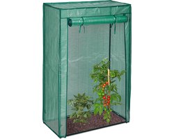 tomatenkas - 150 x 100 x 50 cm - tuin & balkon - foliekas - staal & PE folie - groen