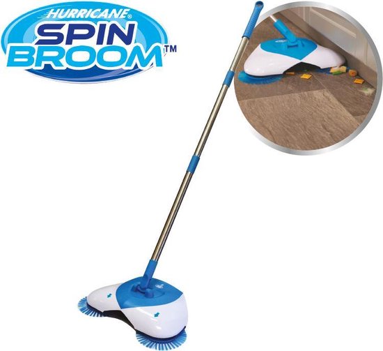 Hurricane Spin Broom rolveger - bezem 2 in 1 - schoonmaak borstel