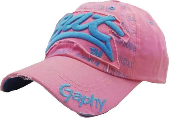 Baseball Cap - BAT - Gaphy Roze & Blauw - C025