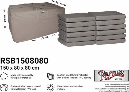 Raffles Covers tas voor tuinkussens 150 x 80 H: 80 cm RSB1508080