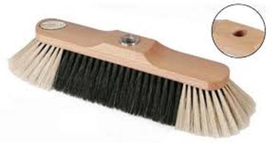 Kamerveger met paardenhaar, 30 cm, met duitse schroefdraad, incl. steel