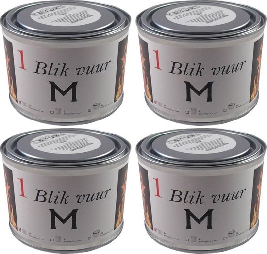 4x Tuinfakkel vuur verlichting in blik 11 x 7,5 cm - Zweedse fakkel - Vuurblik - Tuinkaars/outdoor kaars - Tuinverlichting/tuindecoratie tuinfakkels