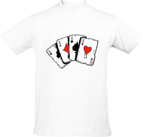 Merkloos Kaarten - Schoppen - Harten - Klaver - Ruiten - Poker - Spel Unisex T-shirt 2XL