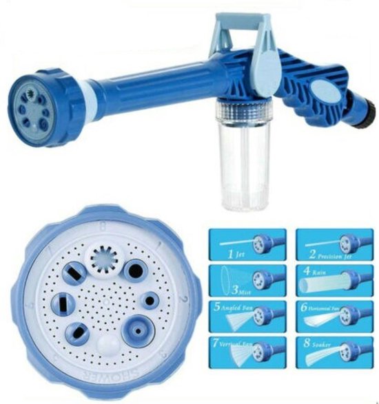 WiseGoods - Tuinslang Sproeikop met (Zeep-) Dispenser - Schuimapparaat - Spuitpistool - Foamlans - 8 Sproeifuncties - Water Kanon