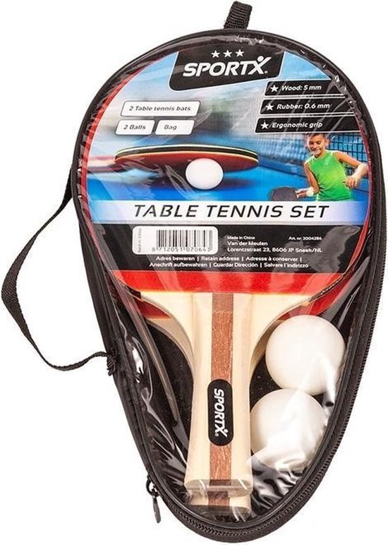 2x Tafeltennis batjes sport set met 2 ballen - Ping Pong spelen