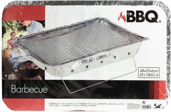 Bbq Instant Wegwerp Barbecue - met Kolen - XXL - 48 x 31 x 5 cm