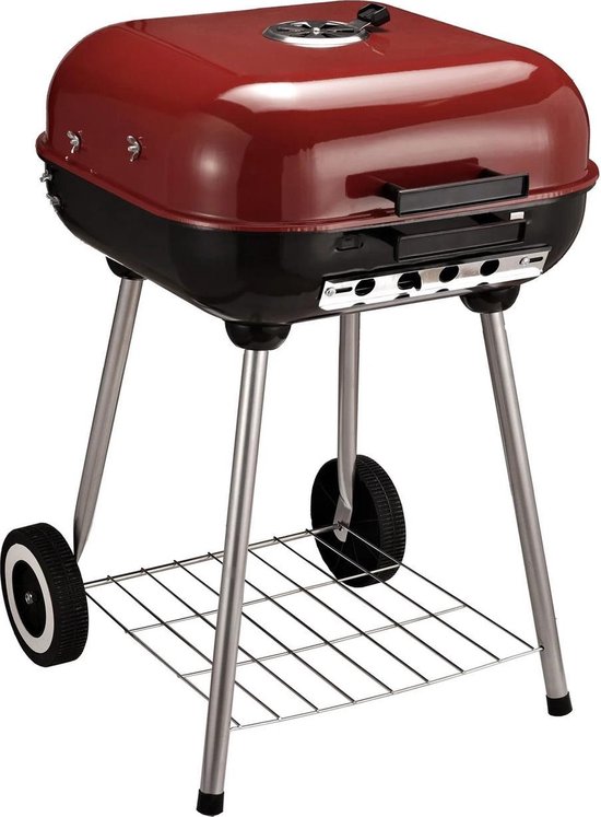 Barbecue - Houtskool - Vierkante houtskool BBQ - Verrijdbaar - 47,5 cm