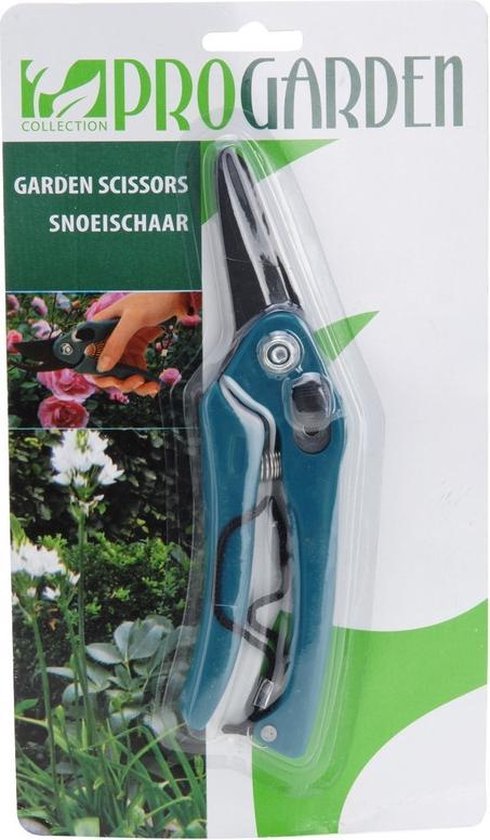 1x Snoeischaar/heggenschaar rechte bek groen 18 cm - tuingereedschap - bomen/planten snoeien