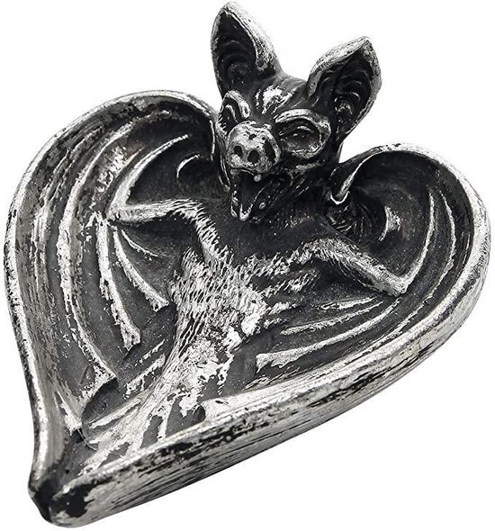 Alchemy Gothic Decoratie schaaltje VAMPYR BAT Zilverkleurig