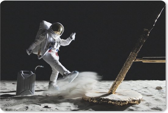 Bureau mat - Astronaut in de ruimte schopt stof omhoog - 60x40