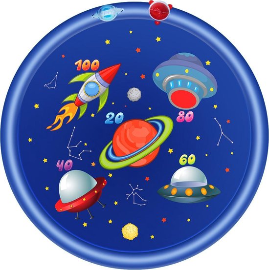 Water speelmat met fontein - raket water speelmat met sproeiers, buiten speelgoed, waterpret voor kinderen , waterspel voor buiten aquamat - waterspeelgoed -  watermat voor baby. watersproeiers, watersproeimat, tuinslang mat