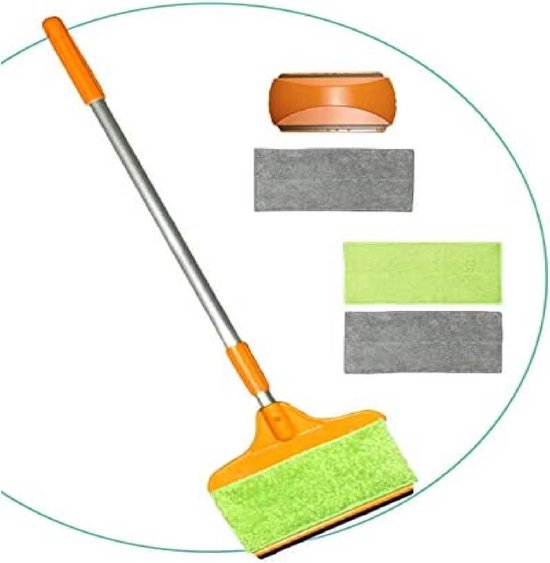 Bezem en Dweil Sweep & Mop - Bezem , Zwabber , Mop , Wisser, stofdoek  5 in 1 systeem