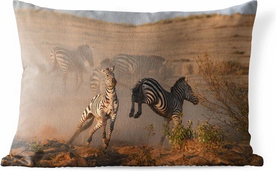 Buitenkussens - Schoppende zebra - 60x40 cm - Weerbestendig