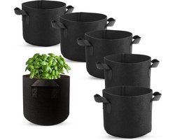 Plantzak - kweekzak - Design kweekzak vilt - Ø25*22CM - 6 stuks - 3 Gallons - Aardappels - Aardappelzak groeizak plantenzak wortelzak - Zelf groenten kweken - Kweekbak van Vilt