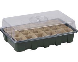 Kinzo Kweekkas – Set van 2 – Kweekbak met 12 Cellen – Mini Kas voor Kruiden Kweken – 30 x 19,5 x 10,5 cm