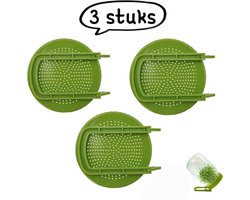 3-delige deksel voor een kiempot met standaard - deksel voor een kiempot met brede opening en kunststof kweekset voor kiemplanten - groen