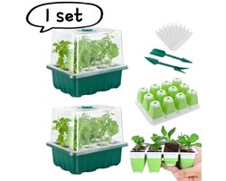 1 set - Plantenkweekbakken - Siliconen kweekbakken met 12 cellen - Zaadstartbakken - Plantenkweek - Fluorescerend geel