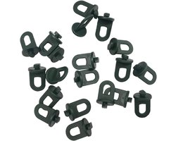 Verpakking van 50 plastic plantenhaken - geschikt voor kassen - handige haken voor in de kas - te gebruiken voor het ophangen van bloembakken, bloempotten, enz. - ophangclips.