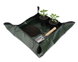 Bradas Verpotmat Planten 100x100 cm – Waterdichte Potgrond Mat met Opstaande Randen – Oxford 600D Verpot Mat voor Kamerplanten en Tuinieren