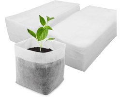 200 kweekzakken, non-woven, biologisch afbreekbaar, kweekzakken voor groenten, bloemen, fruit, bomen, planten, verplanten voor thuistuinpotten (200, 12 x 15 cm)