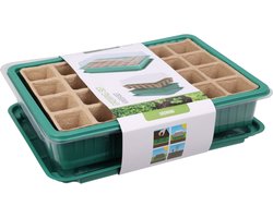 Pro Garden Stekpotje / kweekpot in kweekbak - 5x stuks - 27 x 20 x 11 cm - turfpotjes - moestuinpotjes