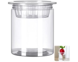 Hydroponische plantenbak - hydroponische container - plantenfles - hydroponische apparatuur - geschikt voor hydroponische groenten, bloemen en planten - transparant - 10*10*10 cm - plantenbak 8,5*3,5 cm