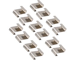 Kasklemmen - Broeikas Glasklemmen - Geschikt Voor broeikasaccessoires - broeikasbevestiging - Glas-klem-bescherming - Bevestigingsclip - 100 Z-clips - RVS - Zilver - Geschikt Voor glas van tuinkas broeikas en serre